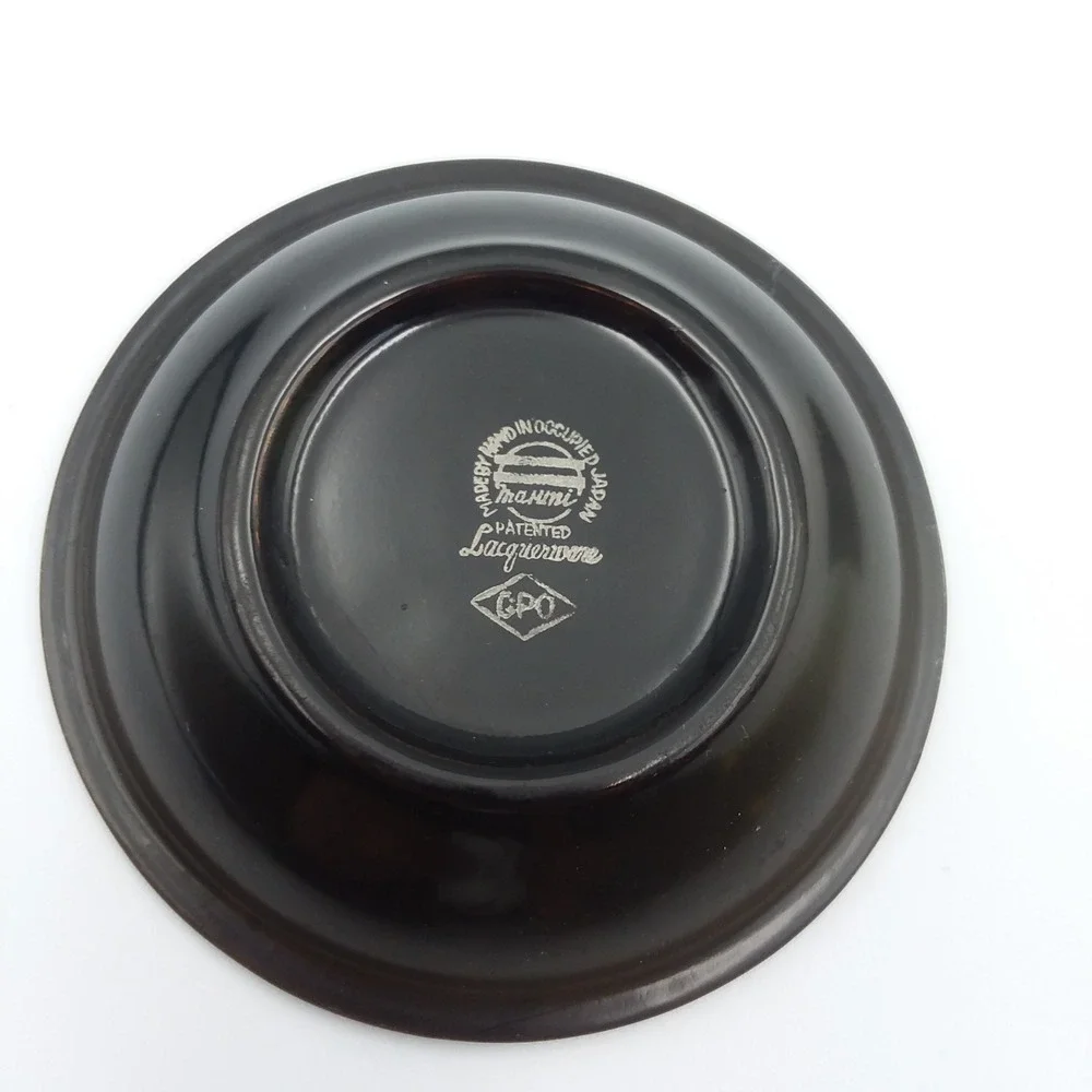 Vintage Maruni Lacquerware Set 2‎ Canisters 3 Bowls Floral Design Occupied Japan